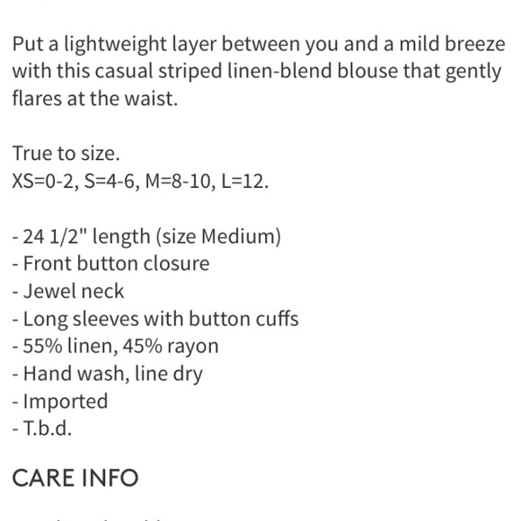 Rails Linen Blend Stripe Button Down Flare Blouse - Picture 7 of 8